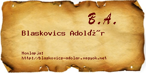 Blaskovics Adolár névjegykártya